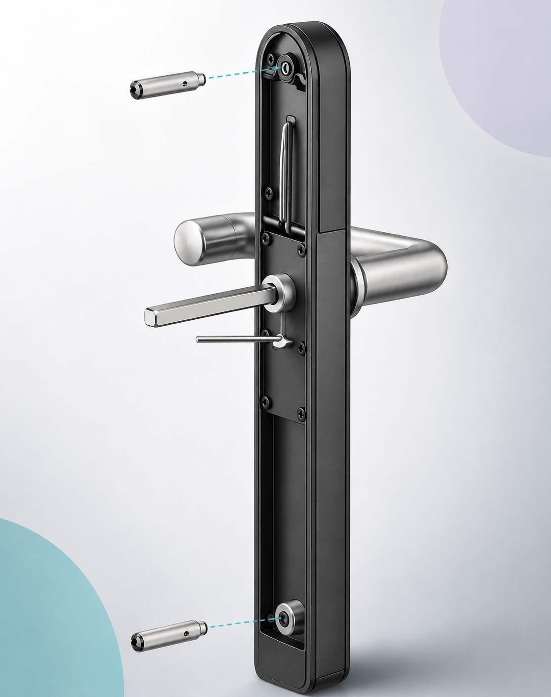 Paso 3 instalación cerradura inteligente IOPark L700: instalar eje en manija exterior