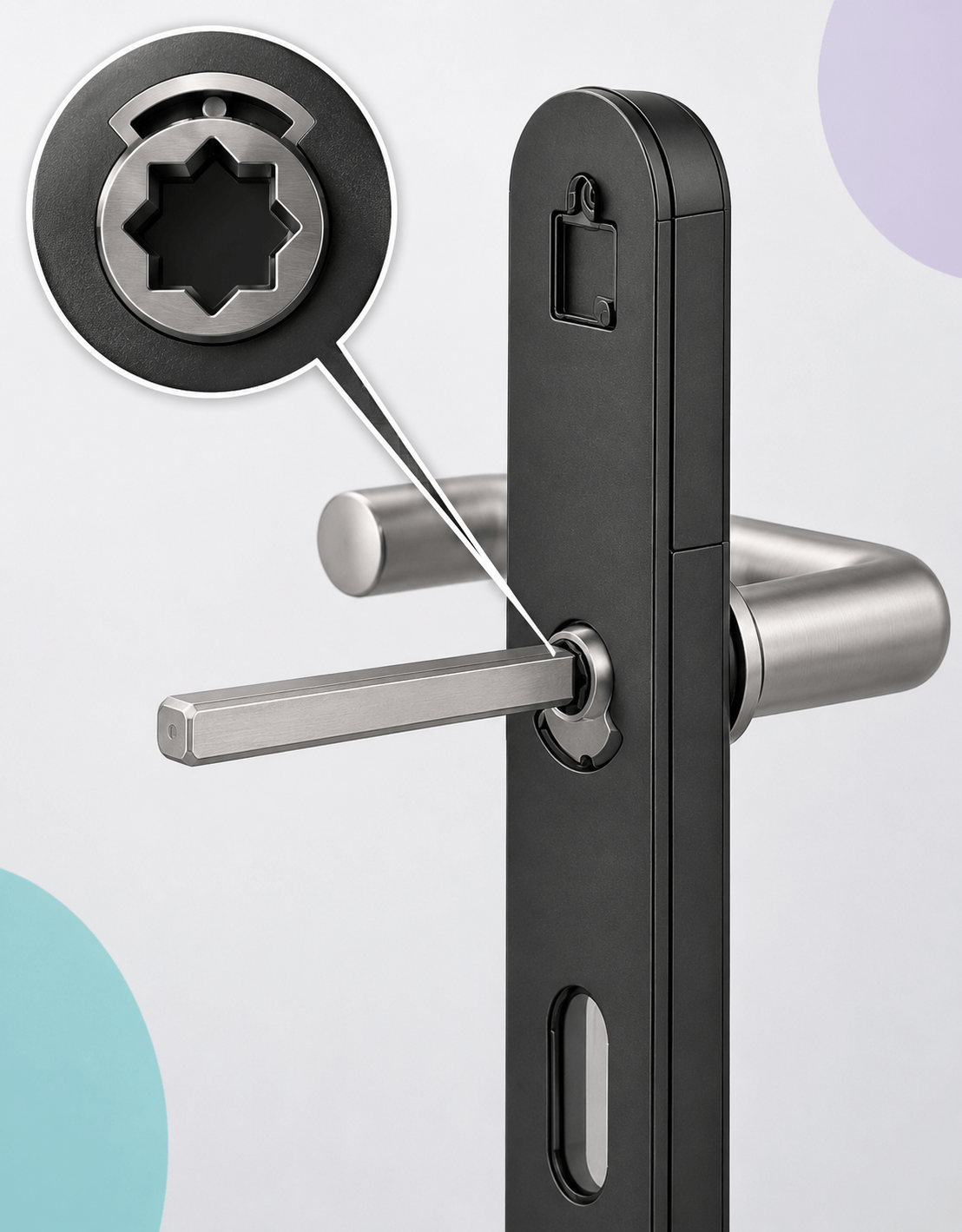 Paso 5 instalación cerradura inteligente IOPark L700: colocar junta de protección exterior