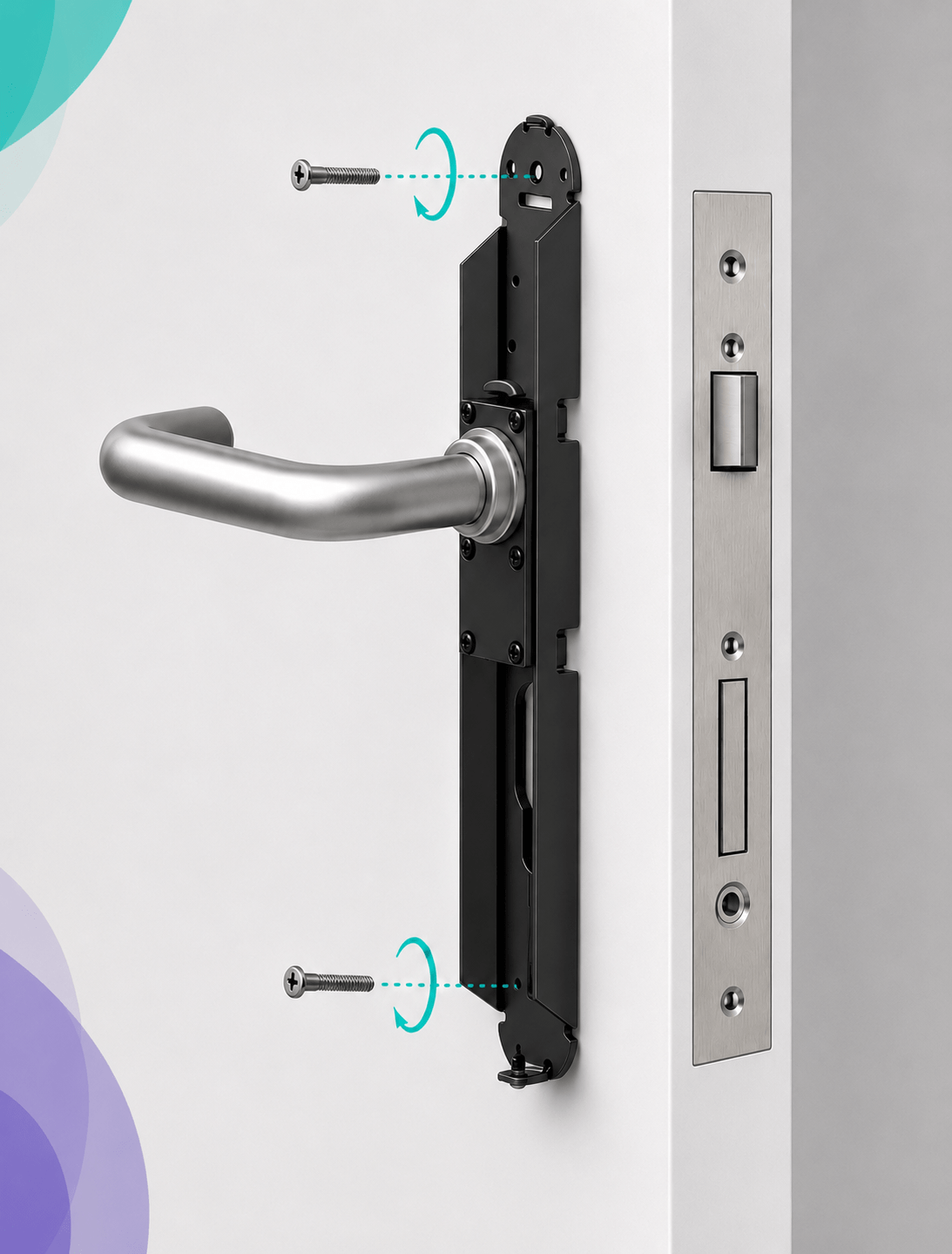 Paso 8 instalación cerradura inteligente IOPark L700: unir conjunto interior y exterior