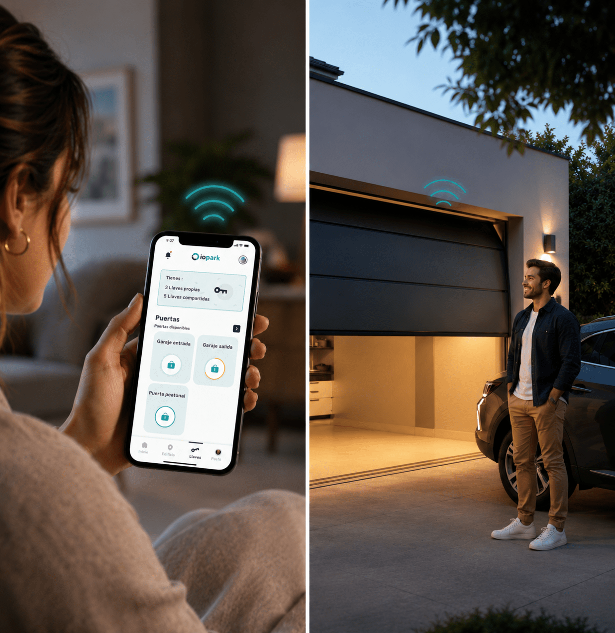 Apertura remota de garaje con la app IOPark para situaciones especiales