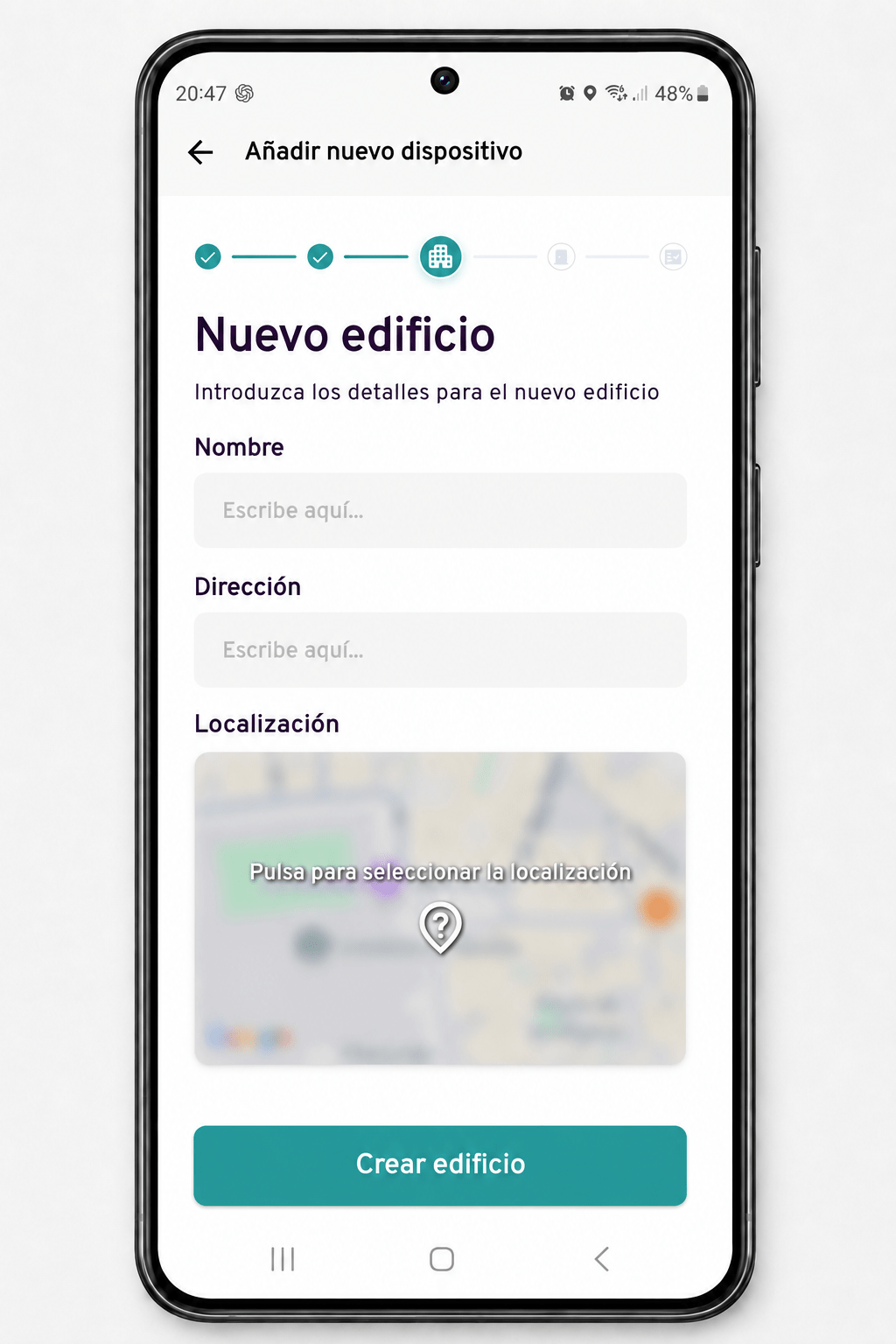 Crear edificio nuevo en la app IOPark