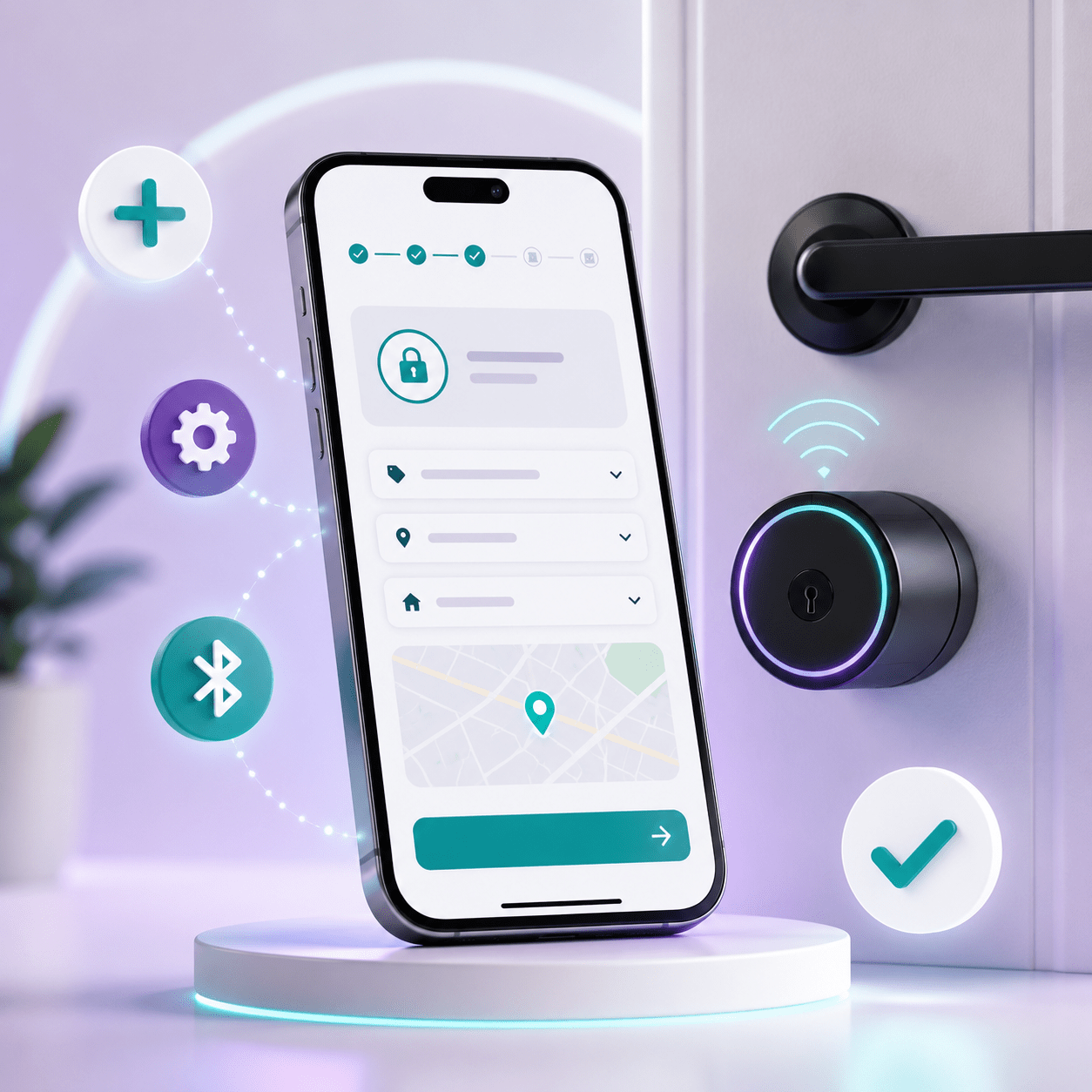 Manual para configurar una cerradura inteligente IOPark desde la app